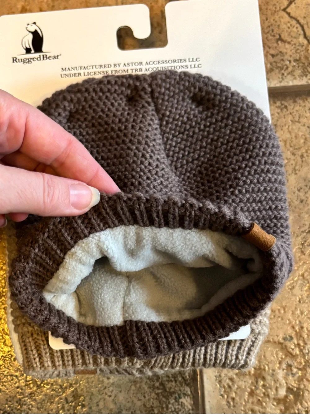 NWT Rugged Bear 3 pack Knit baby hats sz 0-12 months
